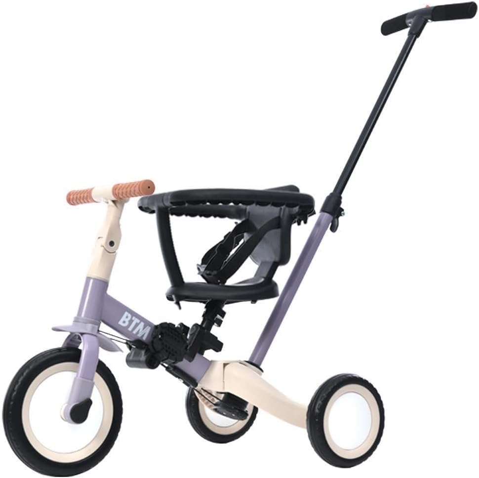 子供用三輪車 4in1 (パープル ) 自転車 オリジナル押し棒付き安全バー付き 子供用三輪車 4in1 (パープル ) 自転車 オリジナル押し棒付き